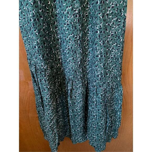 Rue Stiic Sleeveless Printed Tiered Maxi Dress Geeen Size M - Picture 6 of 11